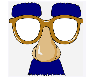 Desenho de um nariz com bigode e óculos
