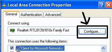 change mac address from local area connection property