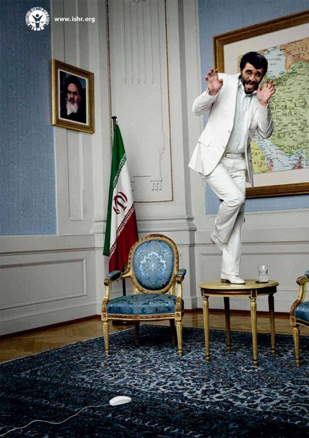 evil ahmadinejad afraid white mouse