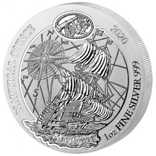 1 oz Silver Rwanda Nautical Ounce Mayflower 2020 BU