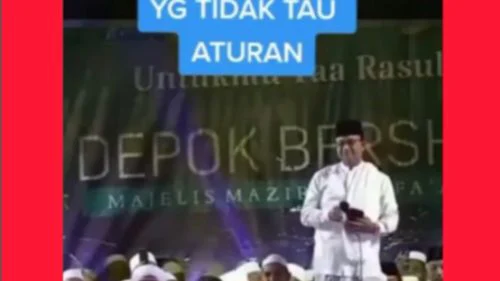 Anies Baswedan mendatangi acara Maulid Nabi yang dihadiri juga oleh Syech Abdul Qodir Assegaf atau Habib Syech.