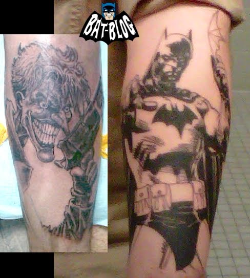 He got some BATMAN AND JOKER Tattoo Art done on himself that was totally