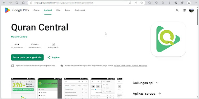 Qurancentral Versi Aplikasi Android