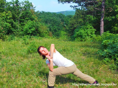 parivrtta parshvakonasana, parsvakónászana, kifordított parvakónászana, parshvakonasana, oldalró szögtartás, kéz nélküli ,