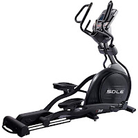 Sole E98 Elliptical Trainer Machine, light commercial grade, 32 lb flywheel, 20" stride length, power adjustable incline