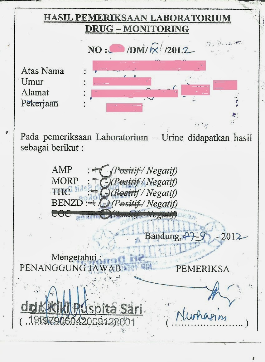 Contoh Surat Keterangan Hasil Tes Dna