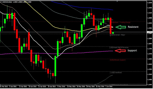 Daily Analysis USDCAD June 06, 2016