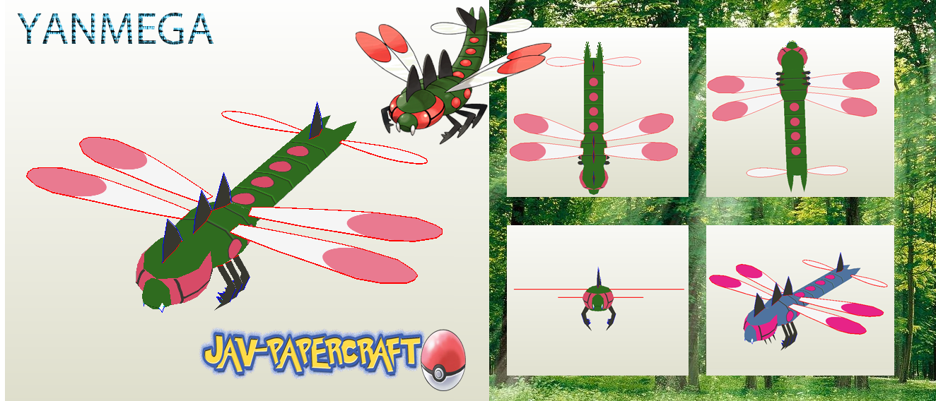 Pokemon Yanmega Papercraft