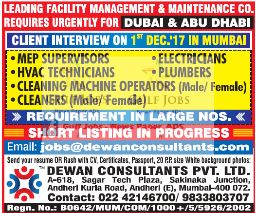 Dubai & Abu dhabi leading facility management co Large Jobs