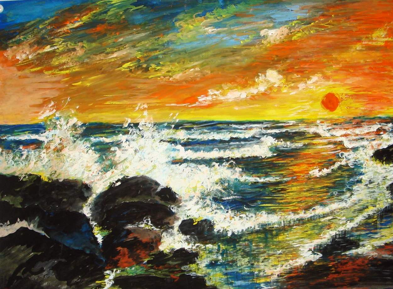 Galery Lukisan  Lukisan  Sunset  Pantai