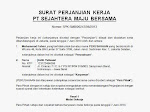 [.doc] CONTOH SURAT PERJANJIAN KERJA (KONTRAK KERJA) KARYAWAN & PERUSAHAAN - Lanjutan