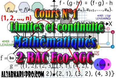 Cours N°1 Limites et continuité 2 Bac Sciences Économiques et Sciences de Gestion Comptable, Mathématiques, 2 Bac Sciences Économiques, 2 Bac Sciences de Gestion Comptable, Suites numériques, Limites et continuité, Dérivation et étude des fonctions, Fonctions logarithmiques, Fonctions exponentielles, Fonctions primitives et calcul intégral, Dénombrement et probabilités, Examens Nationaux Mathématiques, 2 bac, Examen National, baccalauréat, bac maroc, BAC, 2 éme Bac, Exercices, Cours, devoirs, examen nationaux, exercice, 2ème Baccalauréat, prof de soutien scolaire a domicile, cours gratuit, cours gratuit en ligne, cours particuliers, cours à domicile, soutien scolaire à domicile, les cours particuliers, cours de soutien, les cours de soutien, cours online, cour online.