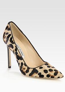 manolo blahnik leopard high heel