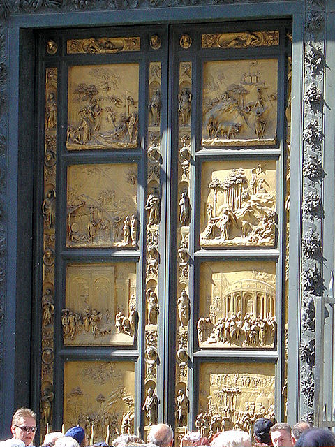 Ghiberti's 'Gates of Paradise' panels depict 10 scenes from the Old Testament.