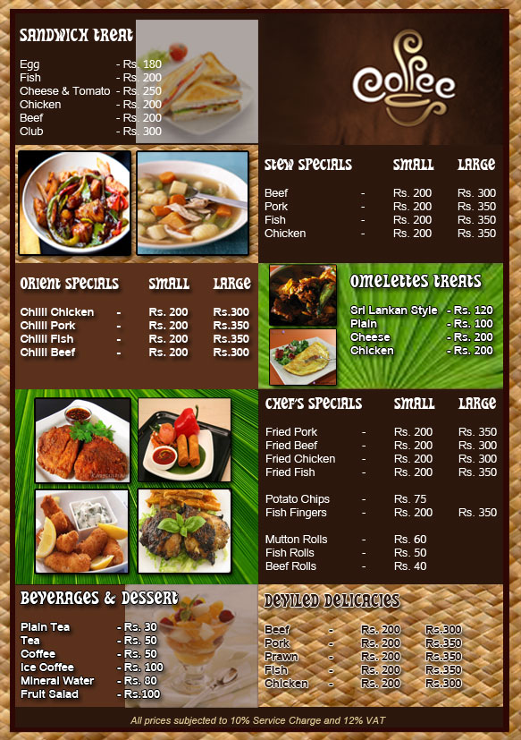 Contoh Menu Restaurant