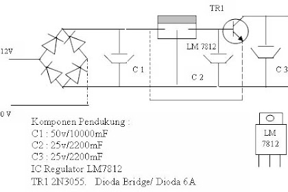 ✔ Denah Power Supply Travo 5 Ampere