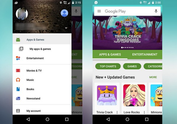 Google Play new UI rolls out 