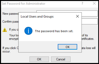 Administrator password changed