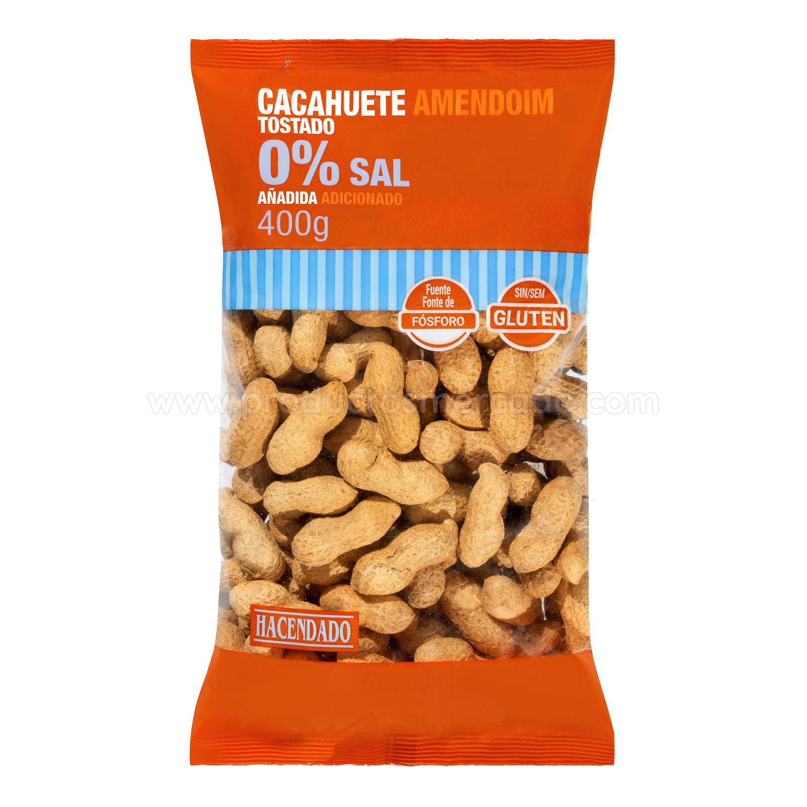 Cacahuetes tostados 0% sal añadida Hacendado
