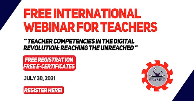 FREE INTERNATIONAL WEBINAR FOR TEACHERS | JULY 30,2021 | REGISTER HERE