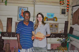 A British girl was buying souvenir in Manokwari of West Papua.