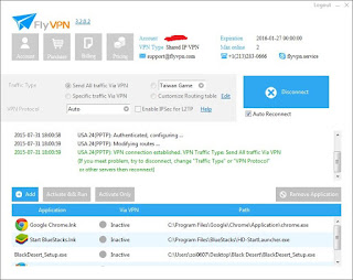 Connected USA VPN With FlyVPN