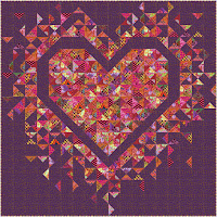 Exploding Heart quilt in the Kaffe Fassett Equator collection