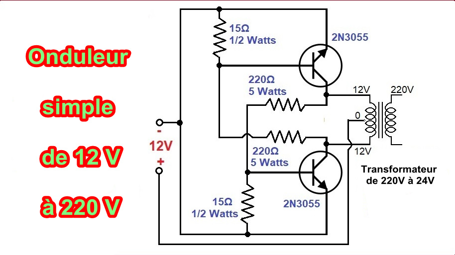 Onduleur simple de 12 V à 220 V