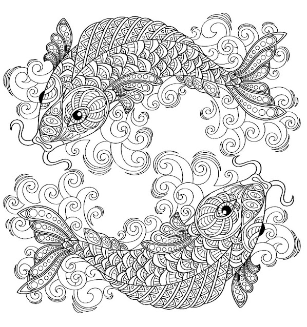 anti-stress, 2020, astrology, horoscope, Pisces, predictions, weekly, free, Pisces, coloring page, printable,