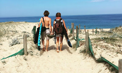 Ine & Anton van Board and Breakfast strand Labenne surfing