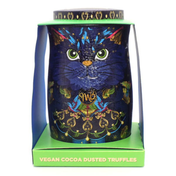 Monty Bojangles Nib Nights Vegan Cat Tin - Suitable For Vegans - Contains up to 14 individually wrapped truffles.