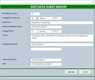 Aplikasi Buku Agenda Surat Keluar dan Surat Masuk