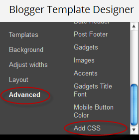 How to Add CSS code To Blogger using Template Designer