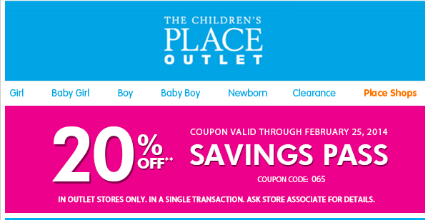 childrens place coupons