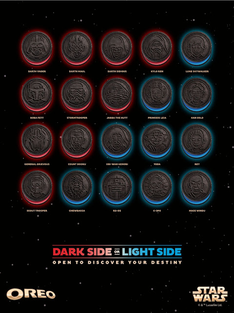 All 20 designs of Star Wars Oreo Cookies.