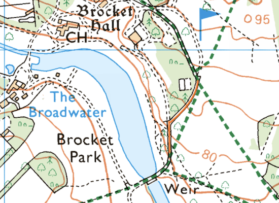 The permissive path marked in orange