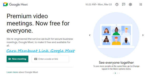 cara membuat link google meet di laptop
