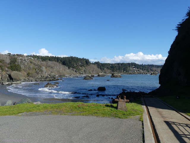 tracks beside the rock