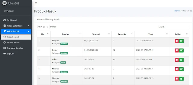 Sourcecode Aplikasi SIM Stok Barang Gudang Berbasis Web