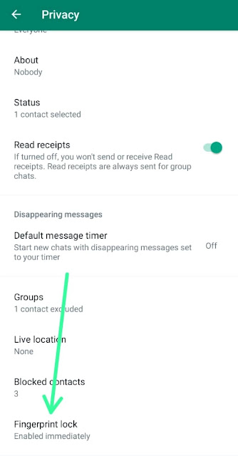 how to enable WhatsApp fingerprint lock on Android