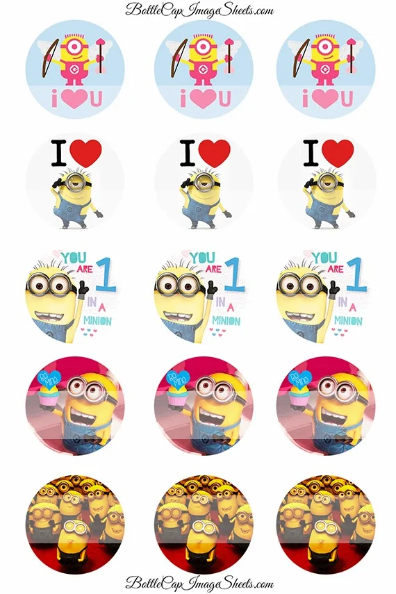 Minions for Valentines Toppers or Free Printable Labels.