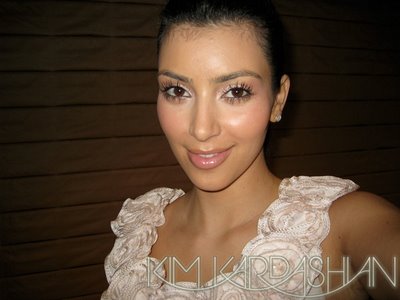 For Kim's lighter makeup look she picks a lighter pink splash of blush