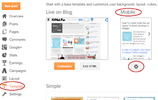 how to edit mobile tempate in blogger