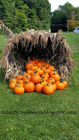 Eclectic Red Barn: Cornucopia with Pumpkins