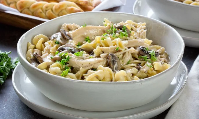 SLOW COOKER CHICKEN AND NOODLES