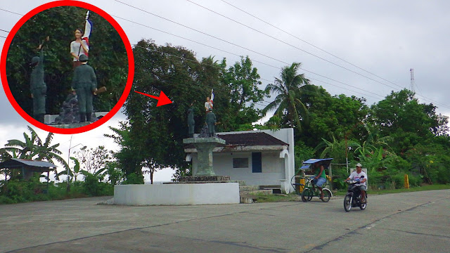 a monument at the intersection entering town proper of Malitbog, Southern Leyte