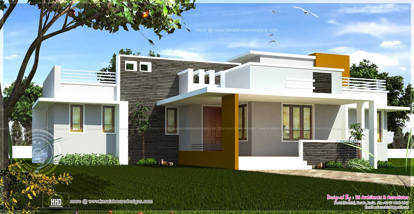 Single floor contemporary house design Indian House Plans