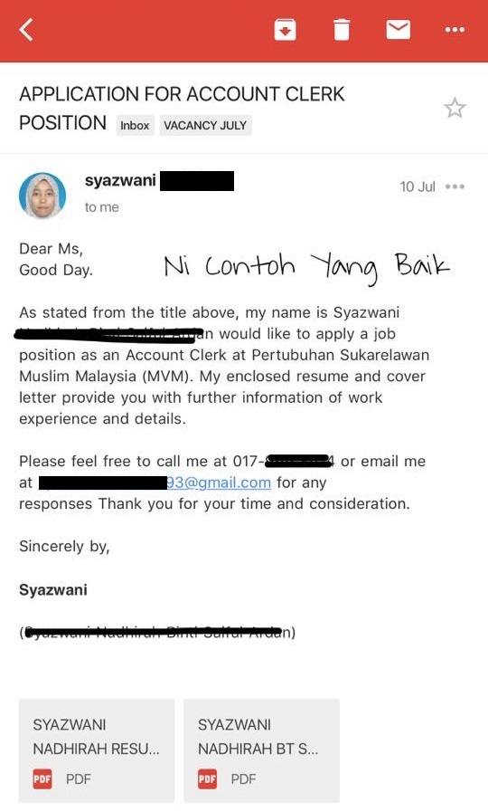 Surat Makluman Dalam Bahasa Inggeris Guna Email