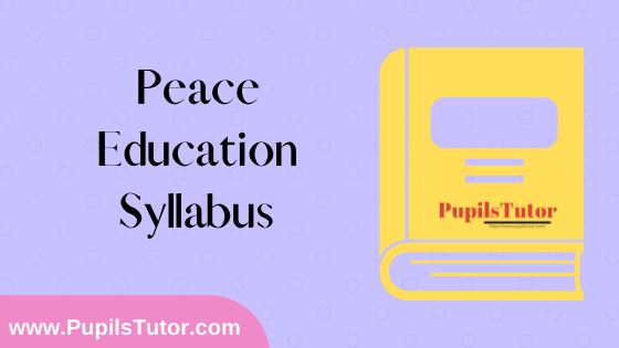 Peace Education Syllabus, Course Content, Unit Wise Topics And Suggested Books For B.Ed 1st And 2nd Year And All The 4 Semesters In English Free Download PDF