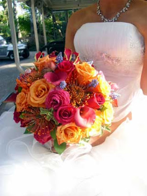 Red and Yellow Rose Calla Lily Bridal Bouquet From My Splendid Sentiments
